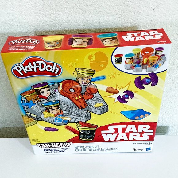 NEW IN BOX Play Doh Star Wars Can Heads Millenium Falcon Skywalker Darth Vader - Picture 3 of 8
